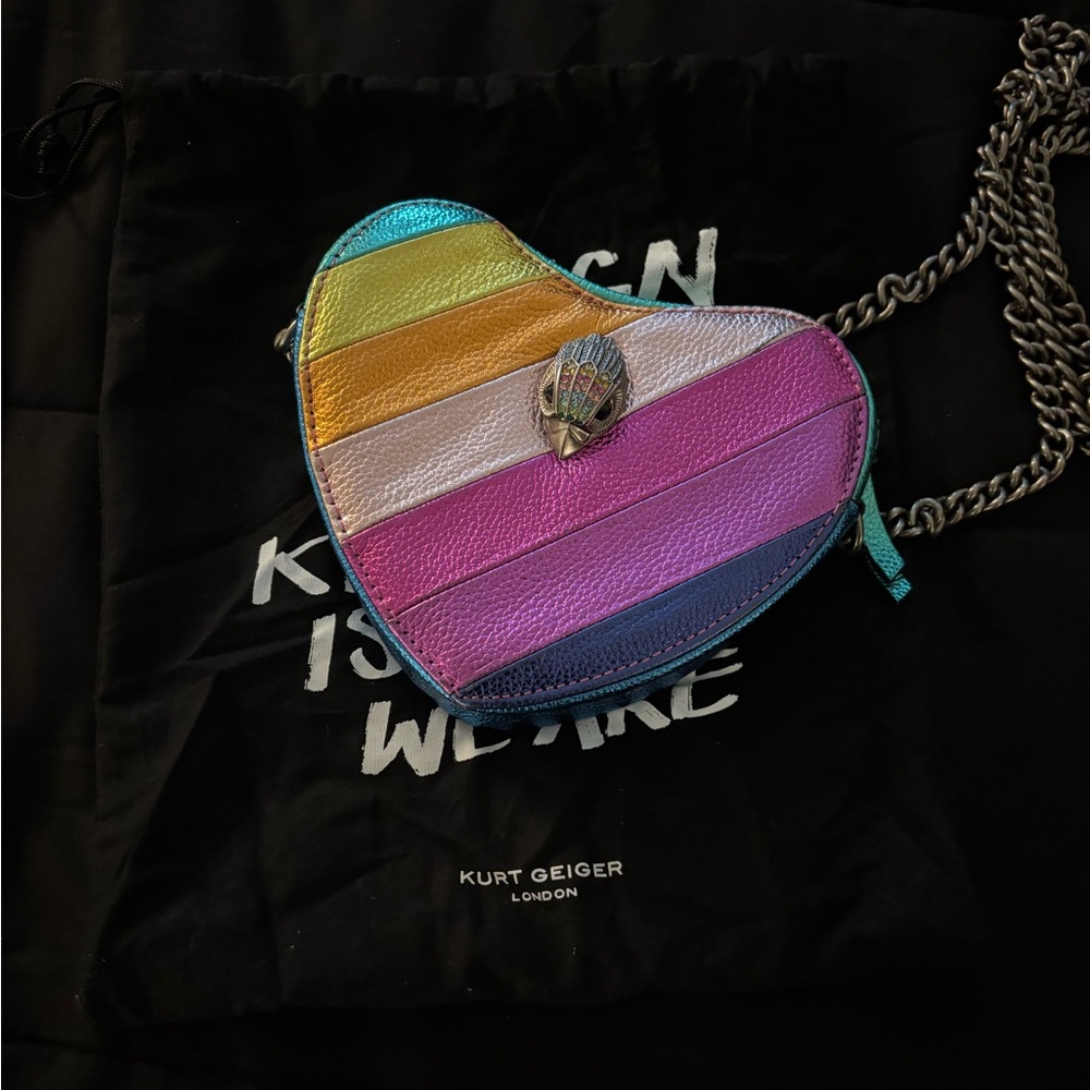 Kurt Geiger Heart-Shaped Rainbow Bag